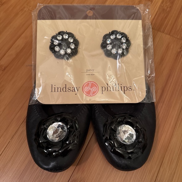 Lindsay Phillips Liz black leather ballet flats - Picture 3 of 3